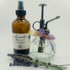 Lavender hydrosol in a vintage mister bottle available from HvH Specialty Growers in Fairfield, California