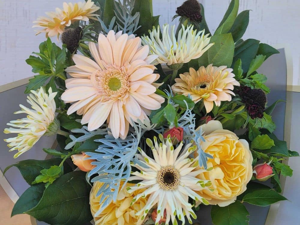 Custom flower arrangement designed by Tabletop Alchemist at HvH Specialty Growers in Fairfield, California