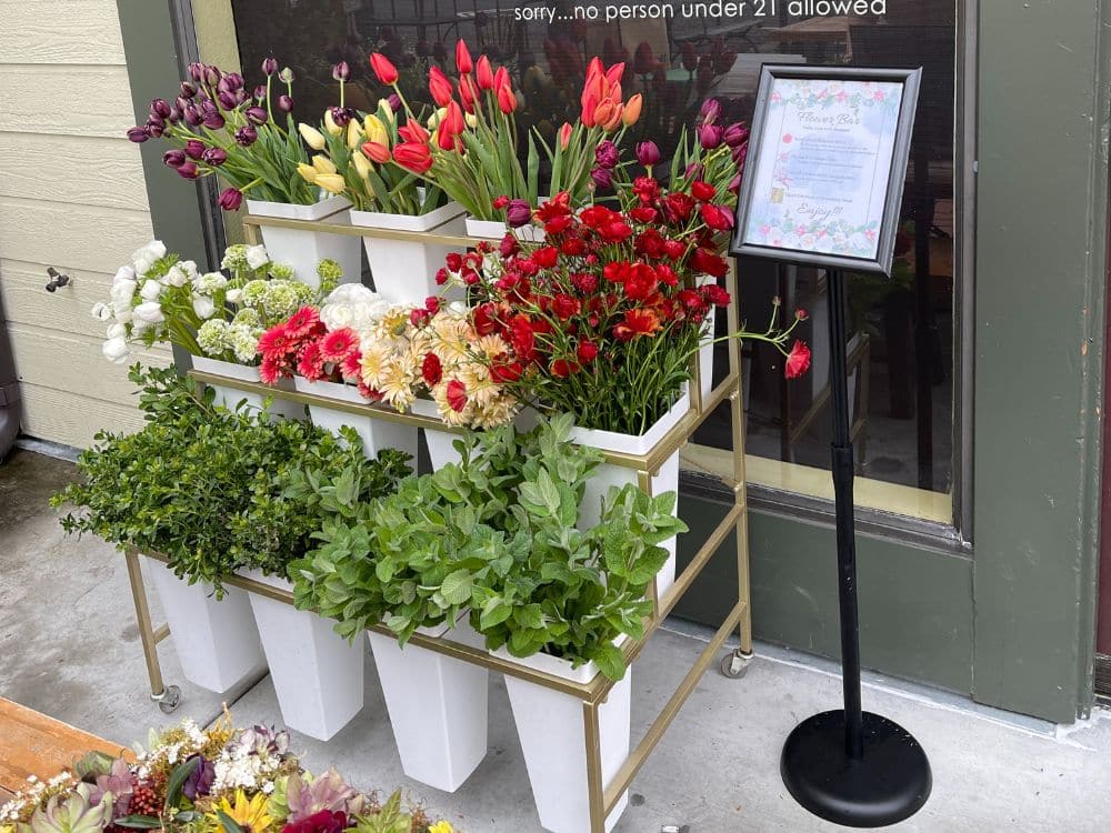 Flower bar provided by HvH Specialty Growers in Fairfield, California for a special event