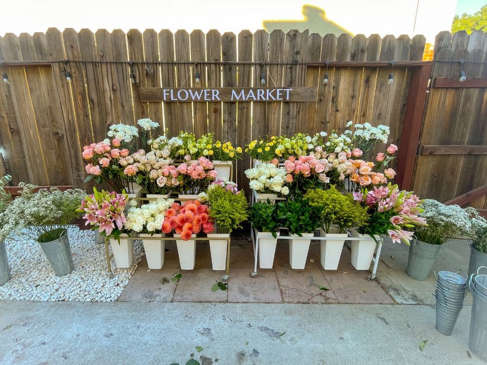 Flower bar at HvH Specialty Growers in Fairfield, California